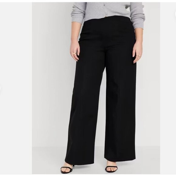 Old Navy High Waisted Pull-On Pixie Super Wide-Leg Pants Size XL Black RT$50 - Picture 1 of 11
